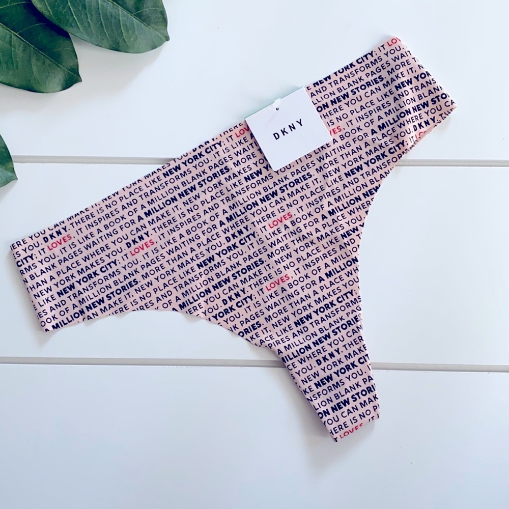🌿 NWT DKNY Logo Print Thong Size Large (L) 🌿